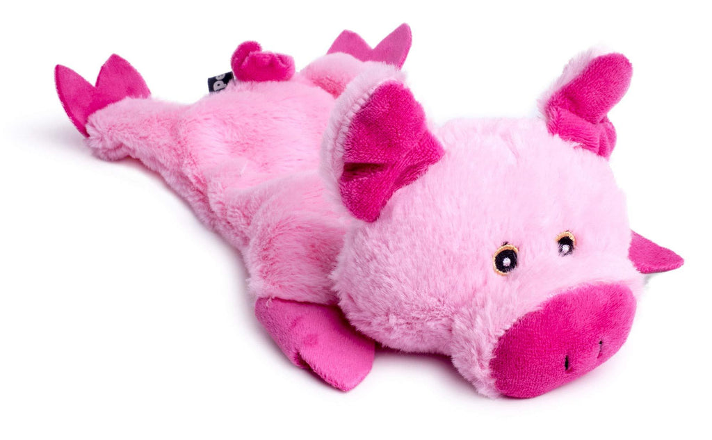 Petface Farmyard Buddies Crinkle Flat Pig Dog Toy - PawsPlanet Australia