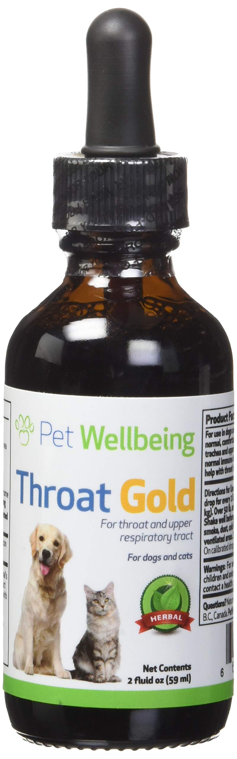 Pet Wellbeing Throat Gold For Dogs - Natural Herbal Cough, Throat And Respiratory Support For Dogs - - PawsPlanet Australia
