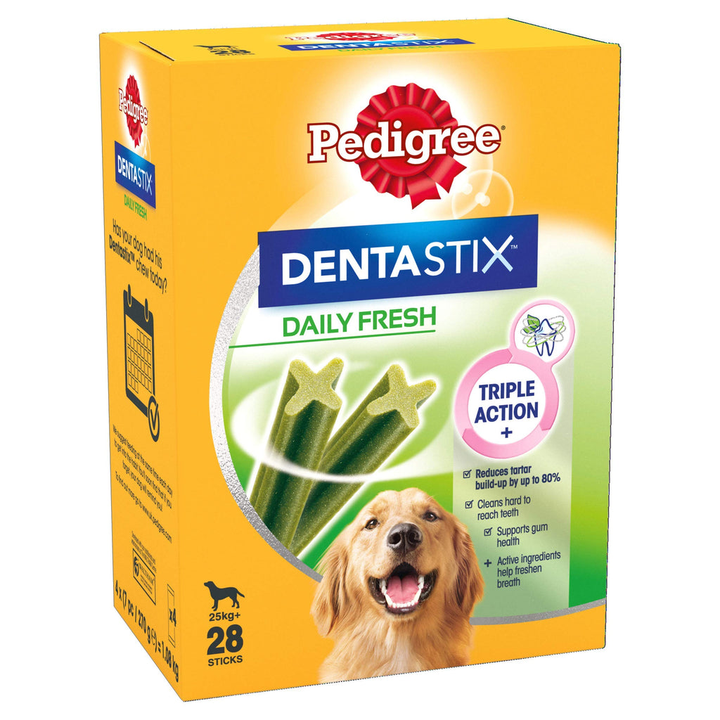 Pedigree Dentastix - Fresh Daily Dental Chews Large Dog, 112 Sticks - 4.32 kg megapack Pack of 4 (4 x 28 Sticks) 112 Count (Pack of 1) - PawsPlanet Australia