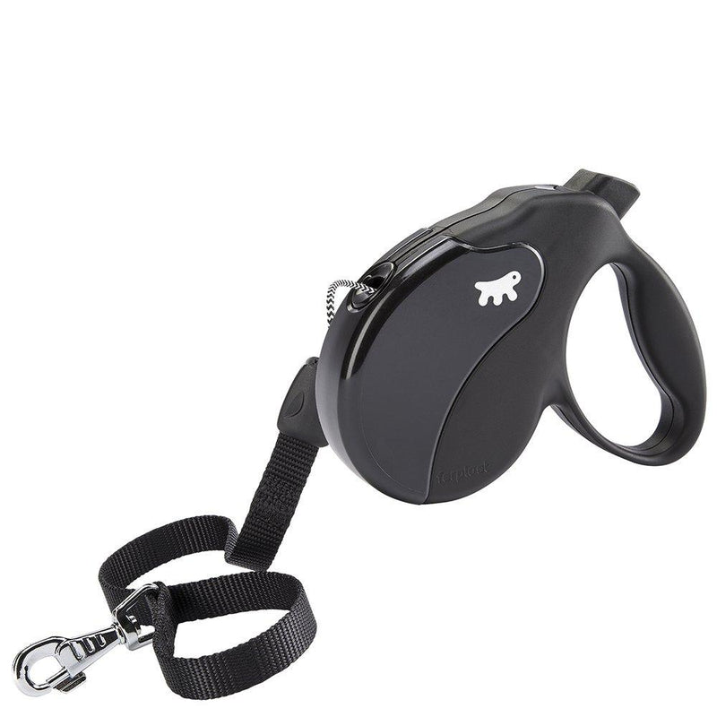 Retractable Dog Lead AMIGO Cord LONG, Folding Cord, 7 m, Max 20 kg, Black - PawsPlanet Australia