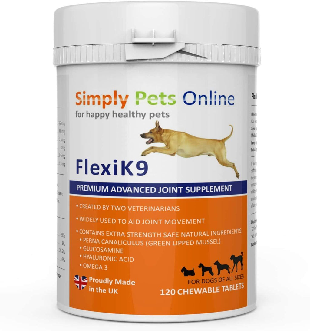 FlexiK9 Joint Supplement for Dogs – Created by Vets, 120 Chews with Extra Green Lipped Mussel, Vitamins, and Omega 3 - PawsPlanet Australia