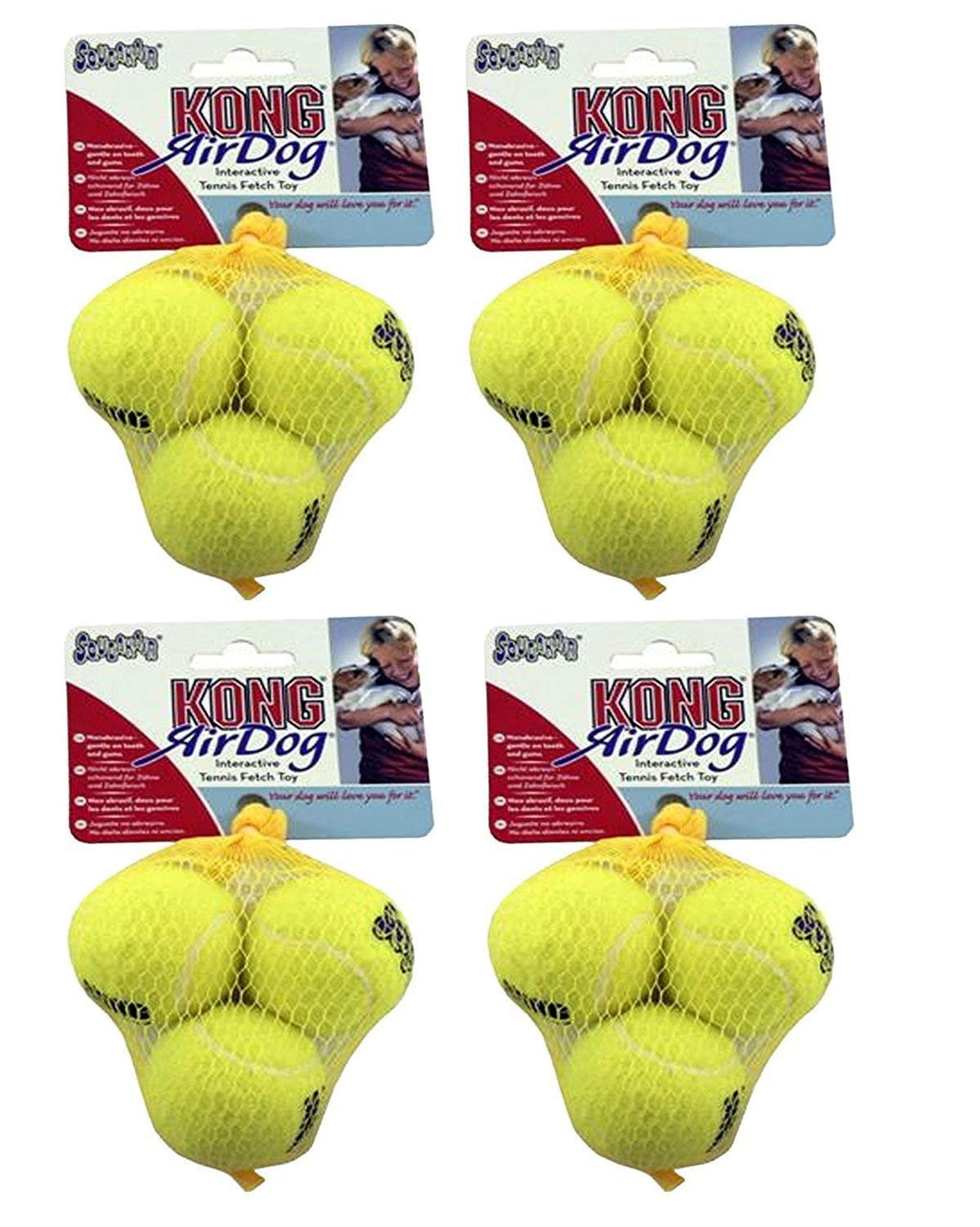 Kong AirDog Tennis Balls Extra Small - Pack of 4 (12 balls altogether) - PawsPlanet Australia