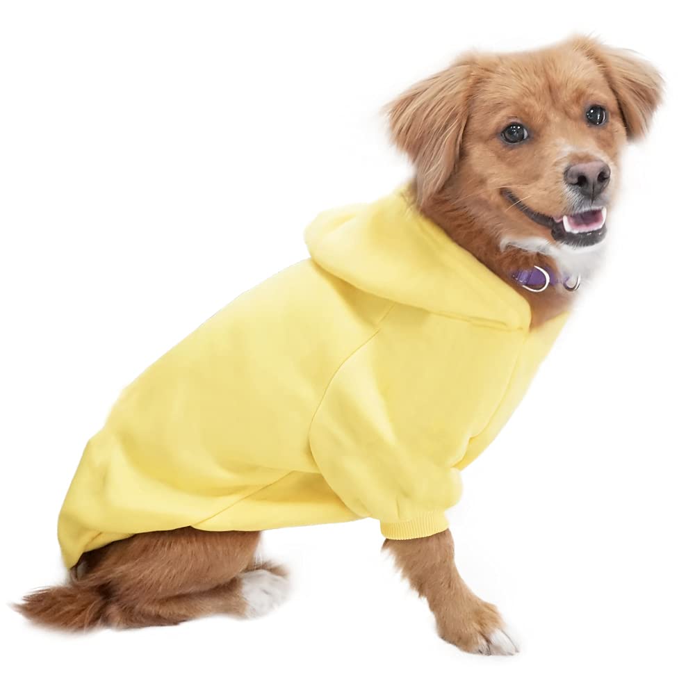 EASTLION Pet Puppy Dog Cat Coat Clothes Hoodie Sweater Costumes,Yellow,S S Yellow - PawsPlanet Australia