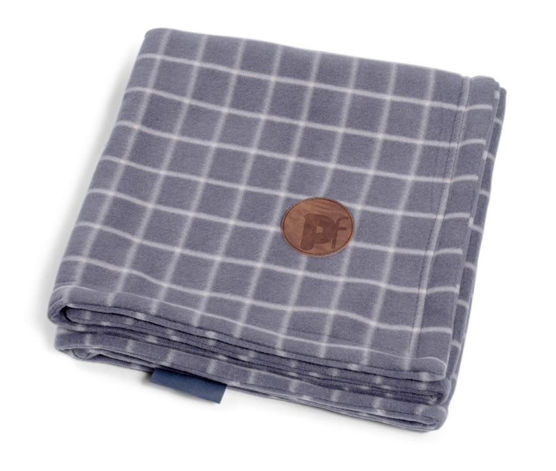 Petface Window Pane Check Pattern Fleece Blanket for Dogs, Grey - PawsPlanet Australia