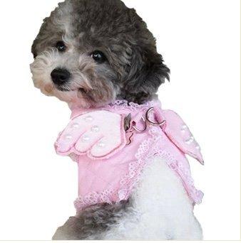 Pet Palace Pink (Large) Little Angel Dog or Puppy Wings Harness and Lead Set with FREE flashing LED Safety Light Collar Tag Large - PawsPlanet Australia