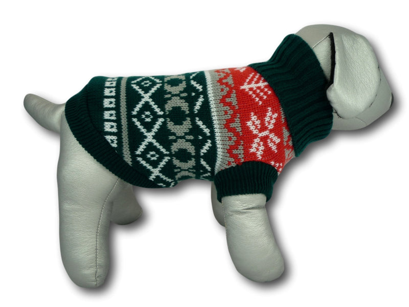 Cara Mia Dogwear Green Norwegian Knit Jumper Sweater (teacup to small breed dogs) (XS) XS - PawsPlanet Australia