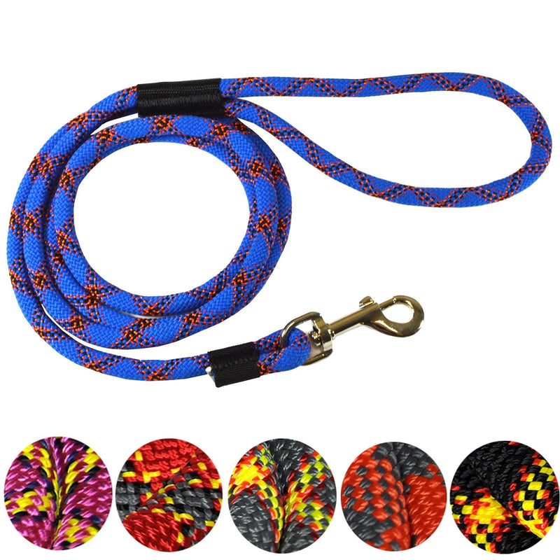 [Australia] - Downtown Pet Supply DTPS, Durable Dog Rope Leash, 6’ & 3’ feet, Colors Black, Red, Blue, Grey, Orange & Purple, Mountain Climbing Rope Leash 6 Feet 