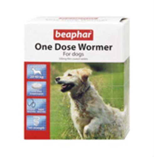 (6 Pack) Beaphar - One Dose Wormer for Large Dogs 4 Tabs - PawsPlanet Australia