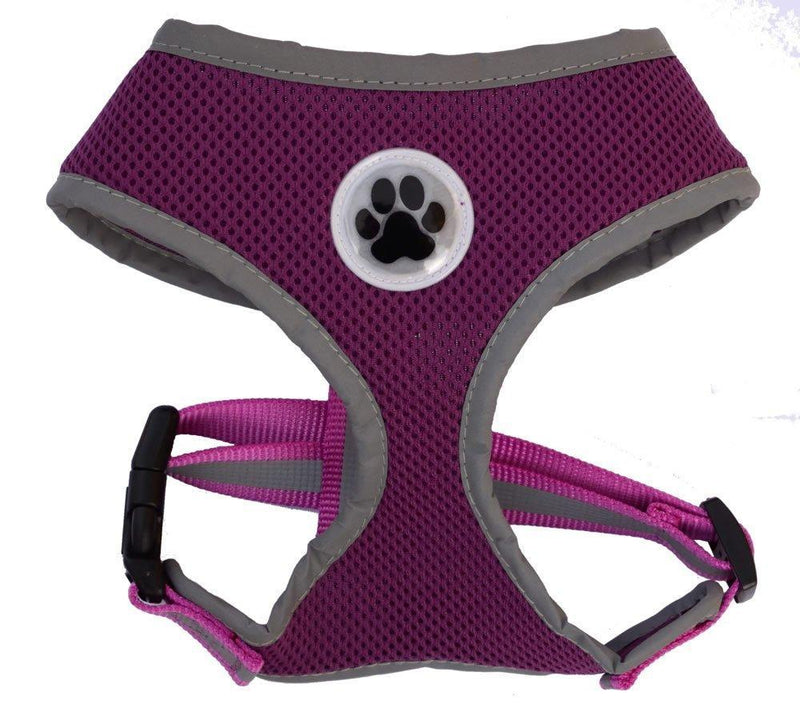 Small Purple Cute Padded Reflective Mesh Dog Puppy Harness No Pull Pet Cat Harnesses, Small Neck 8" Small Size: Neck 8" - PawsPlanet Australia