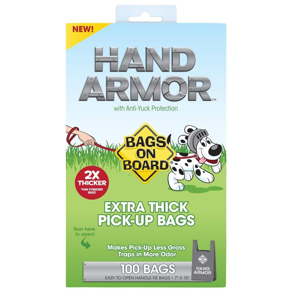 [Australia] - Bags On Board Hand Armor Dog Poop Bags | Extra Thick Dog Waste Bags with Leak Proof Protection 100 Bags Original 