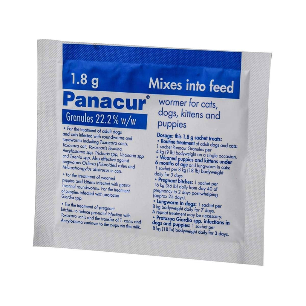 Panacur 22% Granules for Cats & Dogs, 1.8g, 3 sachets - PawsPlanet Australia
