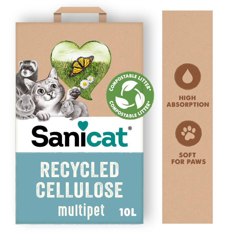Sanicat Hygienic Clean & Green Cellulose Bed – 10 L - PawsPlanet Australia