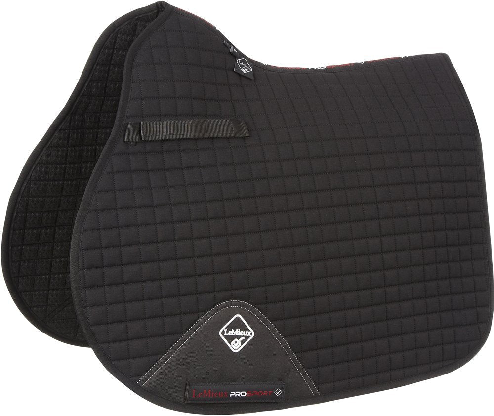 Le Mieux Prosport GP Jumping Square Standard Strap Numnah L Black - PawsPlanet Australia