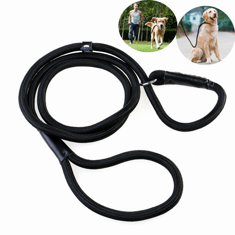 UEETEK Durable Pet Dog Nylon Adjustable Loop Training Leash Slip Lead Traction Rope 1.5m (Black) - PawsPlanet Australia