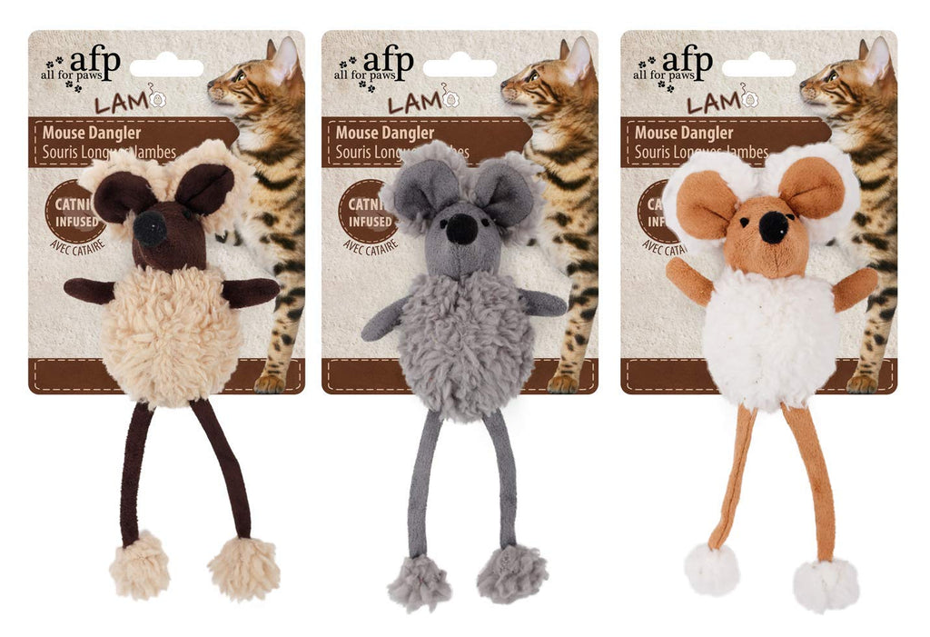 ALL FOR PAWS Lambswool Mouse Dangler Catnip Toy - PawsPlanet Australia