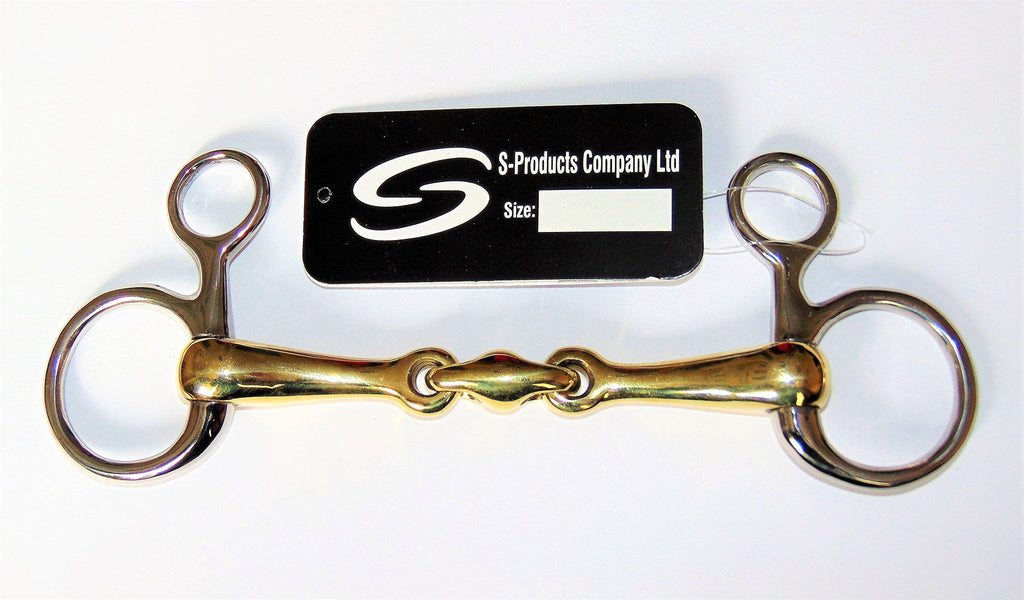 S-Products FILET BAUCHER HANGING CHEEK SNAFFLE WITH COPPER MIX LOZENGE S/STEEL HORSE BITS 5 - PawsPlanet Australia