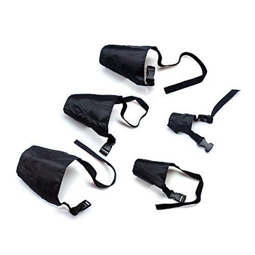 ewinever(TM Pack Of 5 Breathable Safety Small Medium Large Extra Dog Muzzle Muzzel Adjustable (Black) Black - PawsPlanet Australia