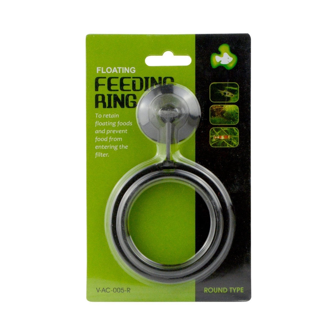 Fish Tank Feeding Ring,Saim Aquarium feeder Feeding Ring with Suction Cup, Black (Circle) - PawsPlanet Australia