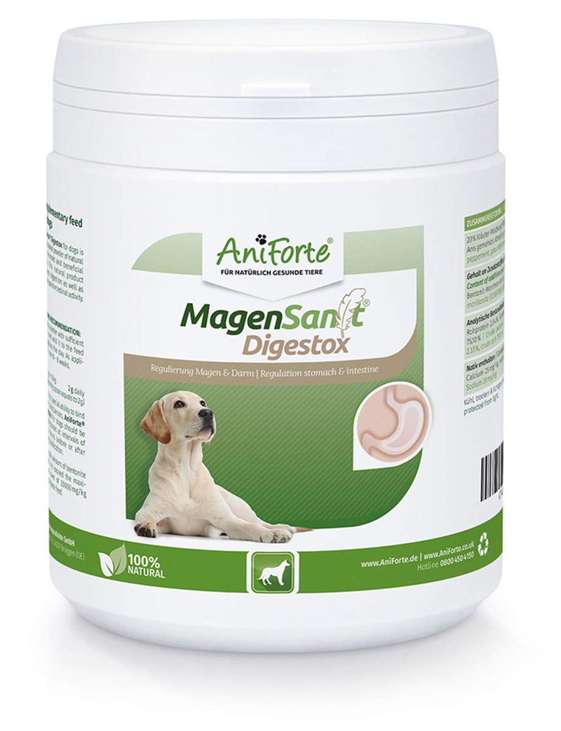 AniForte Digestox Powder 500g for Dogs - Natural Digestive Health Supplement, Harmonises Digestion and Helps With Diarrhoea, With Bentonite Clay & Herbs - PawsPlanet Australia