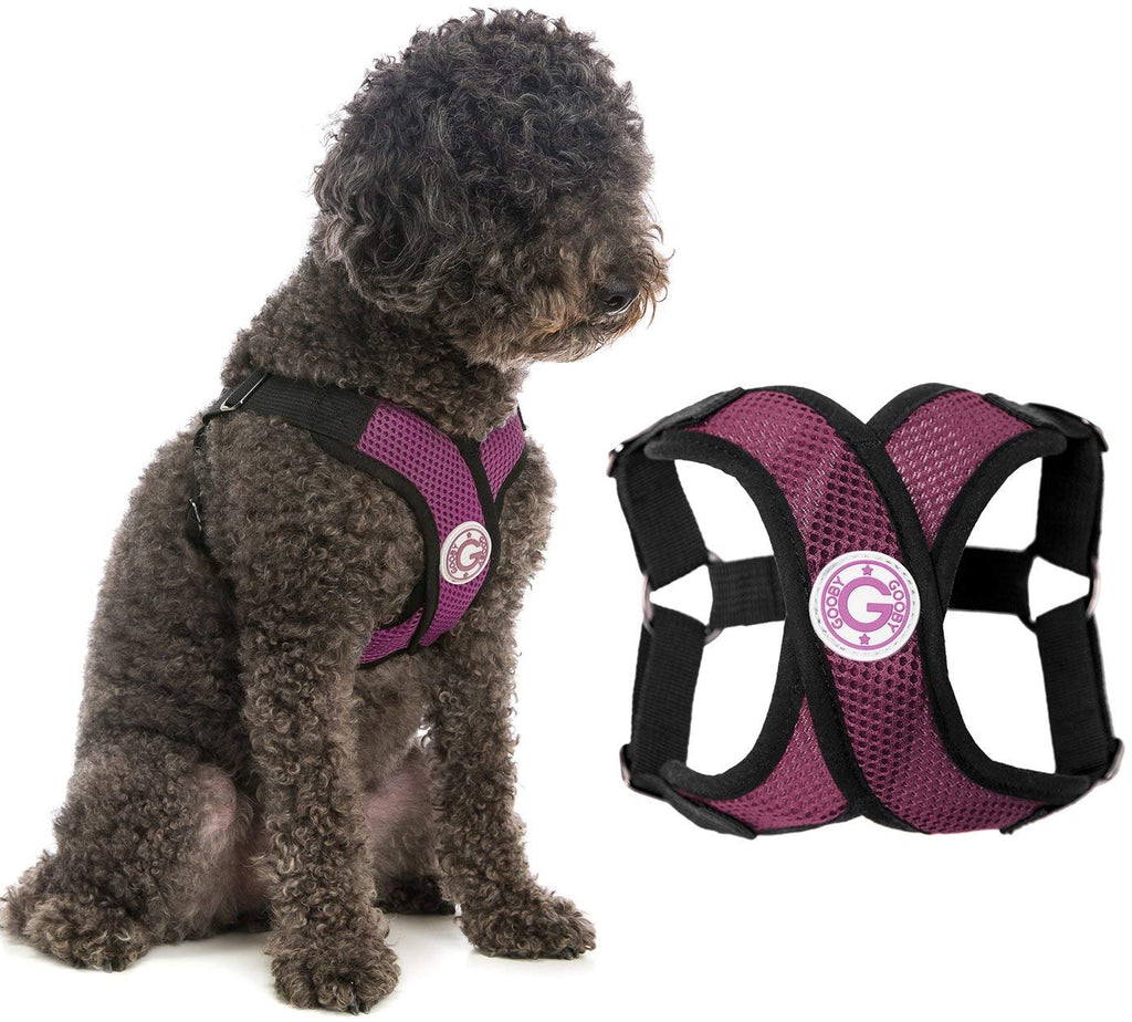 Gooby Comfort X Step In Harness - Purple, Small - No Pull Small Dog Harness Patented Choke-Free X Frame - Perfect on the Go Dog Harness for Medium Dogs No Pull or Small Dogs for Indoor and Outdoor Use Small chest (37~45 cm) - PawsPlanet Australia