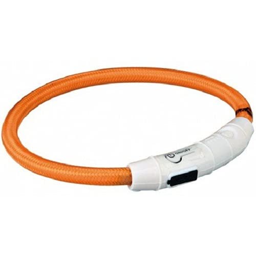 Trixie flash light ring, USB, M - L, (45 cm/diameter: 7 mm), orange 45 cm - PawsPlanet Australia