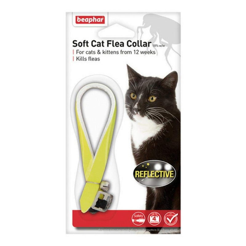 BEAPHAR 3 X REFLECTIVE YELLOW CAT KITTEN FLEA TREATMENT COLLAR WITH BELL 12 MONTH 1 YEAR PROTECTION - PawsPlanet Australia