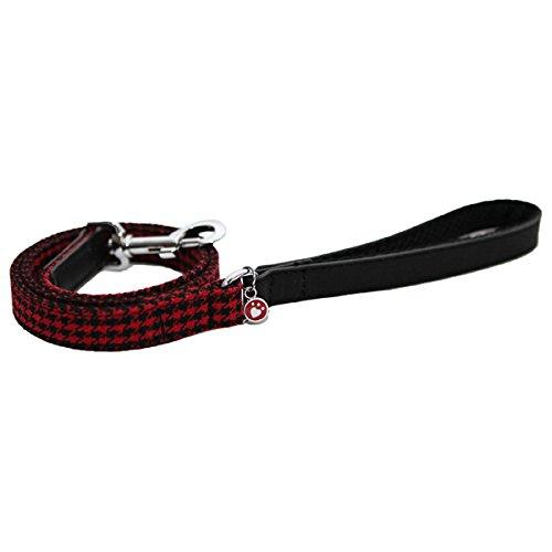 Rosewood Wag-N-Walk Designer Red/Black Houndstooth Dog Lead, 40-inch Length x 3/4-inch Width - PawsPlanet Australia