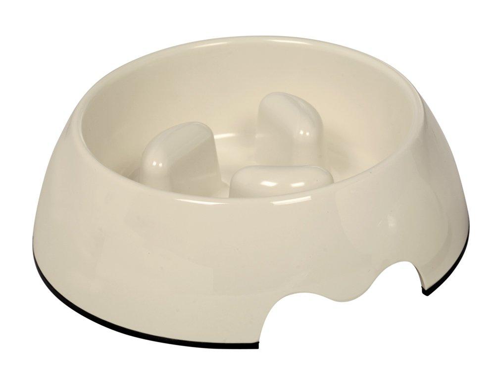 Nobby Anti-Gulping Bowl, 22 x 7.5 cm, Cream White - PawsPlanet Australia