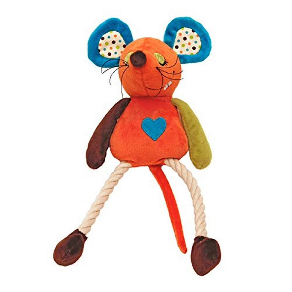 Rosewood Mr Twister Millie Mouse Dog Toy, orange/blue/brown/yellow - PawsPlanet Australia