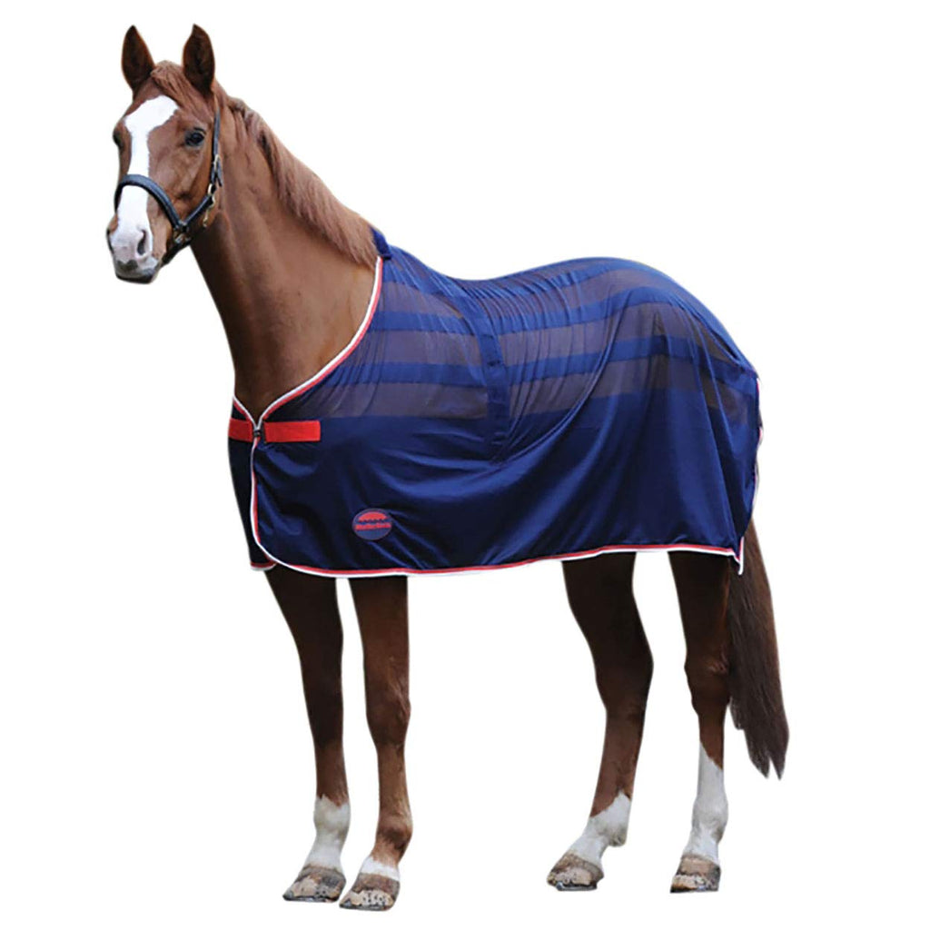 Weatherbeeta Scrim Cooler Standard Neck Navy Red White - Breathable - Or first thing in the morning, before the heat builds 4ft - PawsPlanet Australia