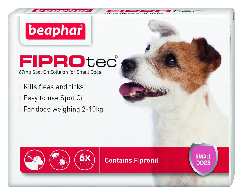 Beaphar FIPROtec Spot on Small Dog 6 Pipettes S (Pack of 1) Pack of 6 - PawsPlanet Australia