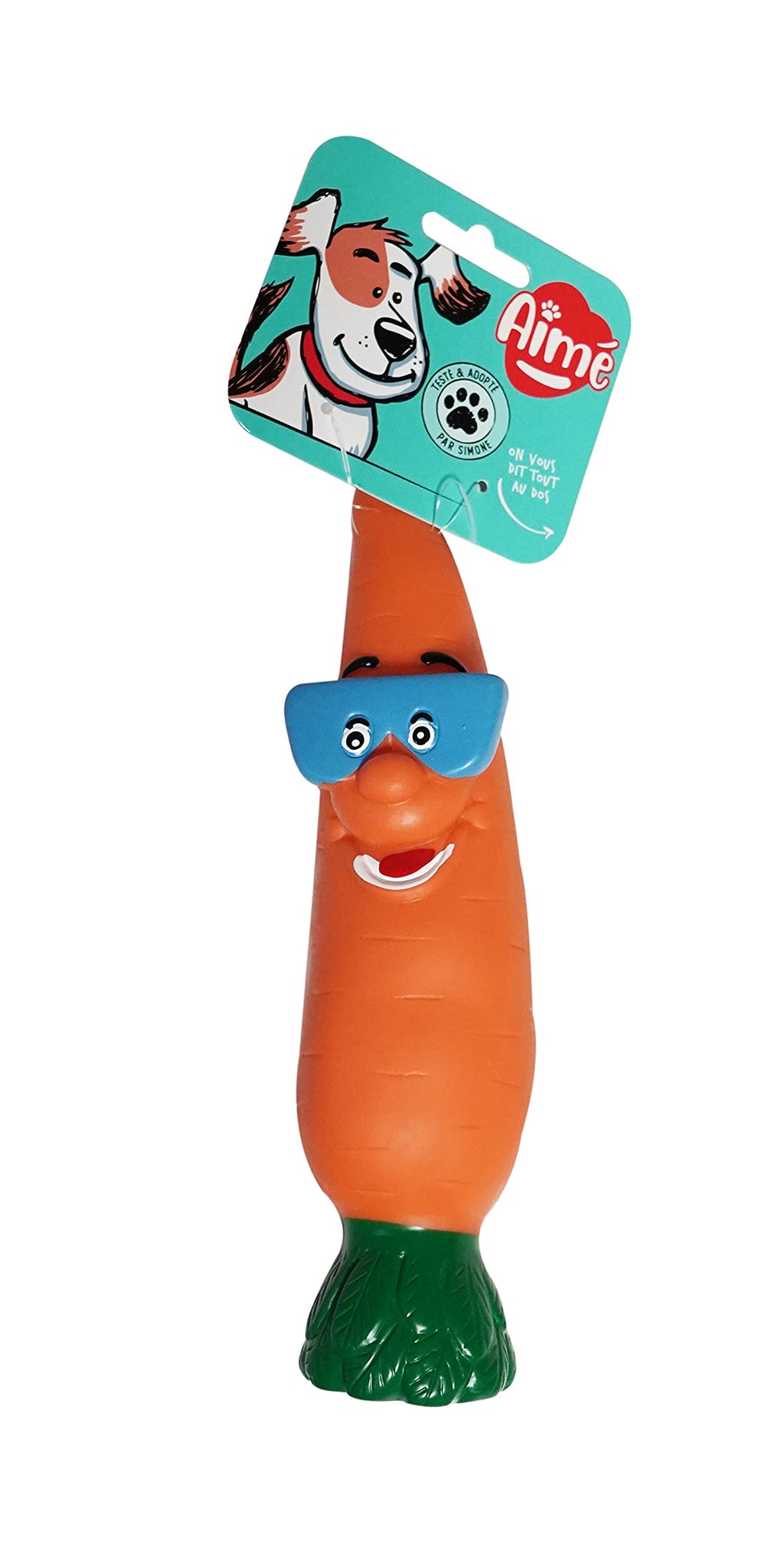 Aime Vinyl carrot toy for dogs 24 cm - PawsPlanet Australia