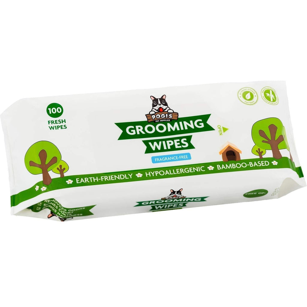 Pogi's Grooming Wipes - 100 Hypoallergenic Pet Wipes for Dogs & Cats - Biodegradable, Fragrance-Free, Deodorising Dog Wipes 100-Count - PawsPlanet Australia