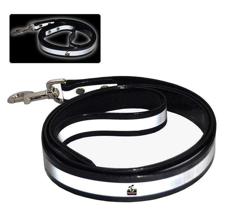 [Australia] - Downtown Pet Supply New Reflective Dog and Cat Safety Leash Lead, Durable Strong TPU Leash, Suitable for Small Medium and Large Cats or Dogs Black 