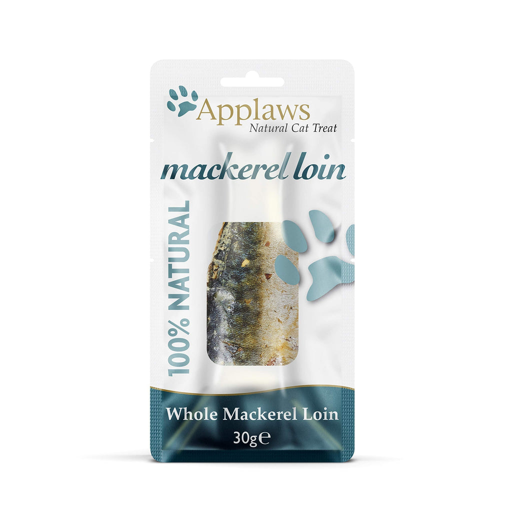 Applaws 100% Natural Cat Treats, Mackerel Loin Cat Snack, 30g Pouch (Pack of 12) Single - PawsPlanet Australia