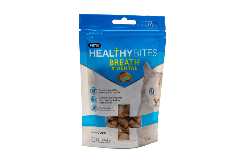 VetIQ Healthy Bites Breath & Dental For Cats & Kittens, 65g - Pack of 8 - PawsPlanet Australia