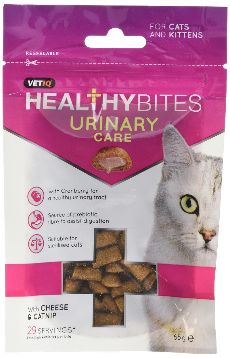 VetIQ Healthy Bites Urinary Care Cat Treats, 8x 65g, Cat Supplement with Cranberry For Urinary Tract Health, Kitten Treats with Cheese & Catnip, Pet Remedy with Prebiotic Fibre For Cat & Kitten Health Single - PawsPlanet Australia