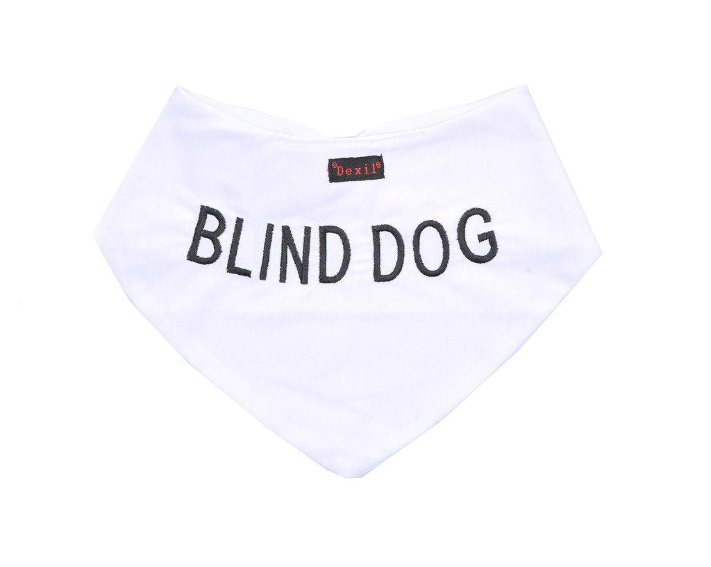 BLIND DOG White Dog Bandana Quality Personalised Embroidered Message. Neck Scarf Fashion Accessory. PREVENTS Accidents By Warning Others Of Your Dog In Advance - PawsPlanet Australia