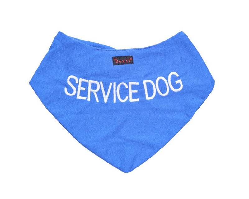 Service Dog Blue Dog Bandana Quality Personalised Embroidered Message Neck Scarf Fashion Accessory Prevents Accidents by Warning Others of Your Dog in Advance - PawsPlanet Australia