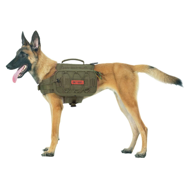 OneTigris Dog Pack Hound Travel Camping Hiking Backpack Saddle Bag Rucksack for Medium & Large Dog (Ranger Green) - PawsPlanet Australia