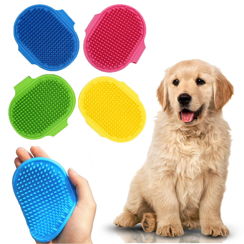 SystemsEleven PET PUPPY GROOMING CLEANING MASSAGE REMOVAL GLOVE BATH DOG CAT BRUSH COMB HAIR - PawsPlanet Australia