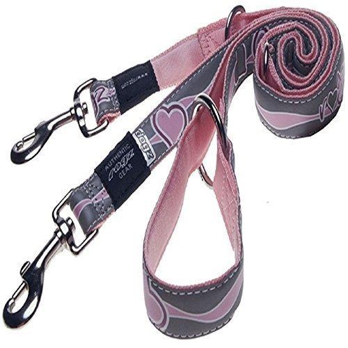 Rogz Pink Heavy Duty Reflective Nylon Dog Lead Pet Strong Long Walking Training Leash With Clip On Trigger Hook (Pink Small) - PawsPlanet Australia