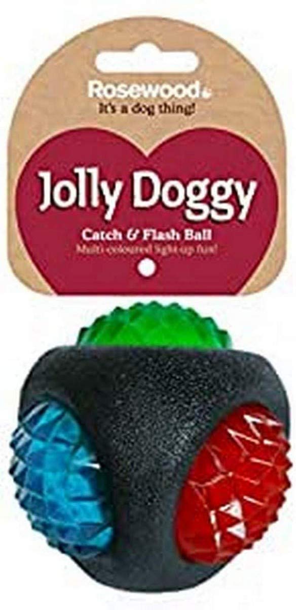 Rosewood Jolly Doggy Catch and Flash Ball for Dogs, clear - PawsPlanet Australia