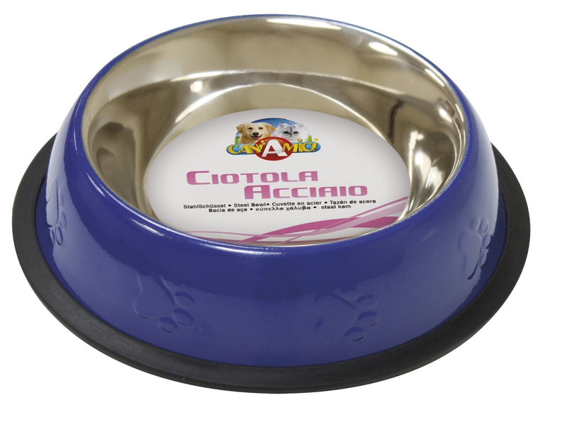 Croci Steel Bowl, 16 cm, Blue - PawsPlanet Australia