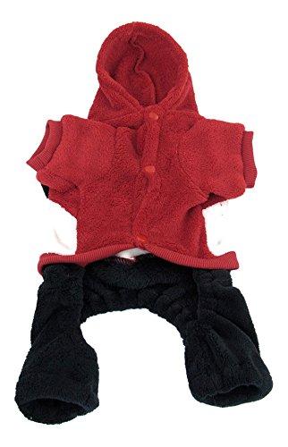 Sourcingmap Panda Design Warm Press Stud Button Hoodie Pet Dog Jumpsuit, Medium, Red - PawsPlanet Australia