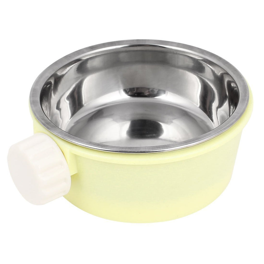 Sourcingmap Stainless Steel Pet Dog Water Food Bowl, 4.3-Inch Diameter, Yellow/ Silve Tone - PawsPlanet Australia