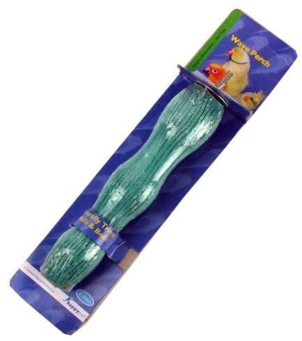 HappyPet Wave Bird Perch. 8inch. Green. Pedi-Perch. Irregular Shape. Edible Calcium and Mineral Supplement. - PawsPlanet Australia