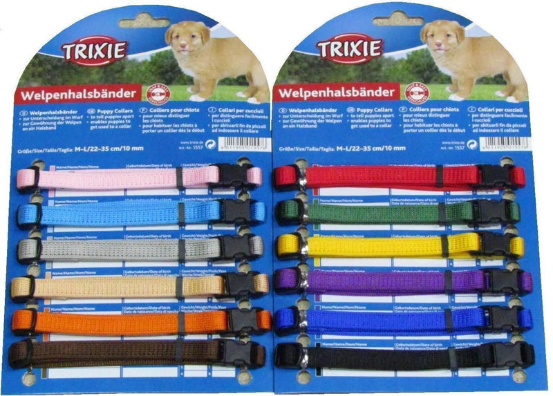 Trixie Puppy Whelping Collars soft nylon adjustable 6 pk Small/Medium - 17–25 cm/10 mm - PawsPlanet Australia