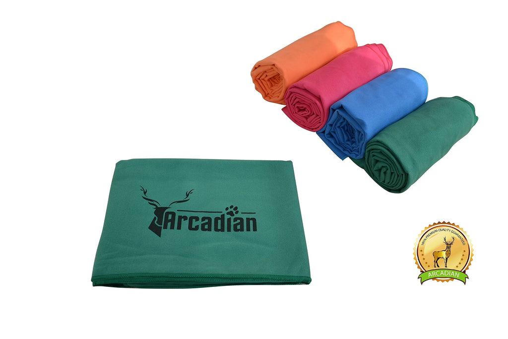 Arcadian Microfibre Dog Towel Large, Green - PawsPlanet Australia