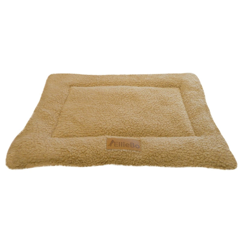 Ellie-Bo Sherpa Fleece Mat Bed in Beige - Fits 24" Cages and Crates 24" Small - PawsPlanet Australia